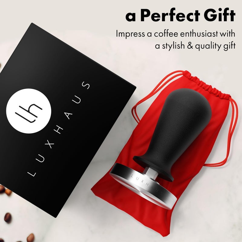 LuxHaus Espresso Tamper - 53mm Calibrated Coffee Tamper for Espresso Machine with Spring Loaded 100% Flat Stainless Steel Base - Image 3